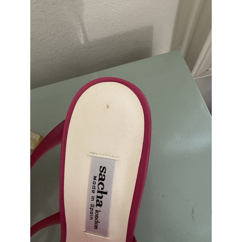 Vintage Sacha London Hot Pink Jelly Lucite‎ Heel Y2K Sz 7.5 - Picture 7 of 9